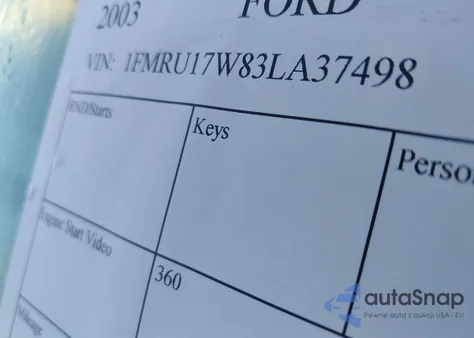 2003 Ford Expedition Eddie Bauer from USA, damaged, VIN 1FMRU17W83LA37498